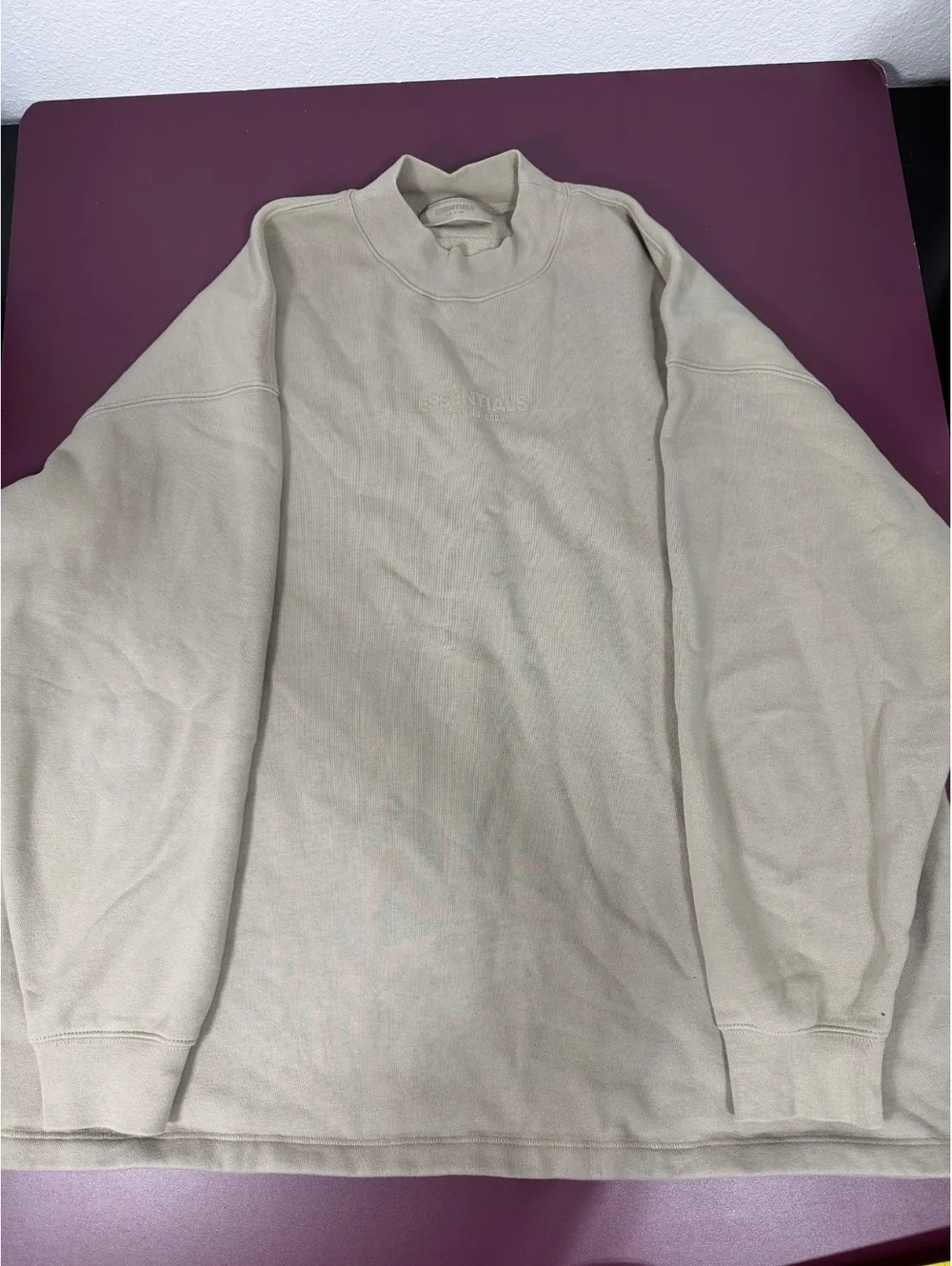 Essentials Fear Of God Sz M Crew Mock Neck IN Smoke Relaxed Casual Sweater XL